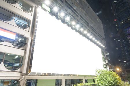 A Big empty blank billboard during nightの写真素材