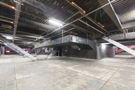 Large empty space inside buildingの写真素材