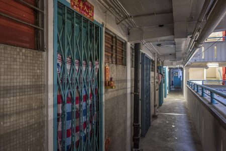 Corridor in Hong Kong Estateの写真素材