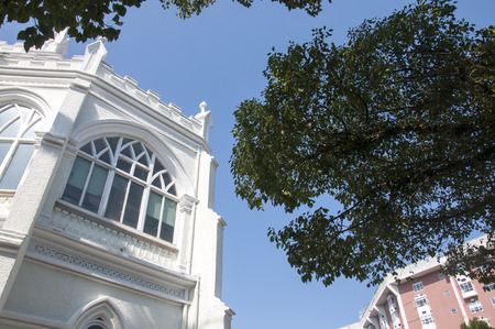 A white castle in Hong Kong, now use as a University hallのeditorial素材