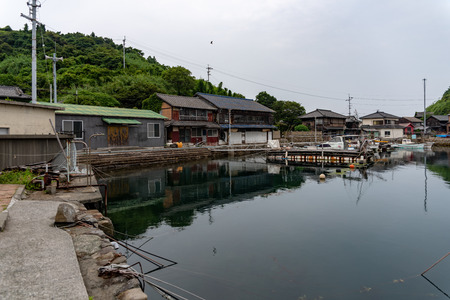 View of Japan Ehime Aoshima cat islandのeditorial素材