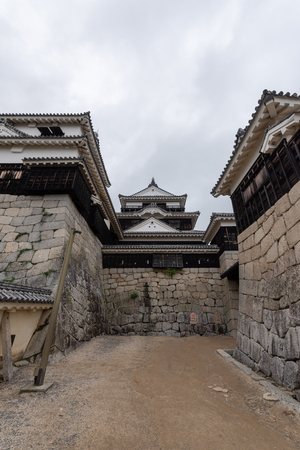 Castle tower of Matsuyama castle in Japanのeditorial素材