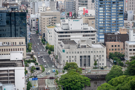 Landscape of Matsuyama city from Matsuyama castle - Japanのeditorial素材