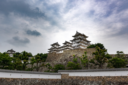 Main tower of the Himeji Castle, also called the white Heron castle, Japan. This is a UNESCO world heritage site.のeditorial素材