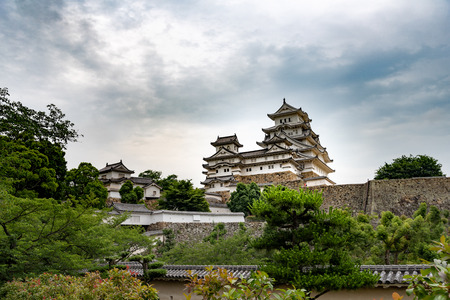 Main tower of the Himeji Castle, also called the white Heron castle, Japan. This is a UNESCO world heritage site.のeditorial素材
