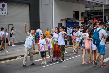 HONG KONG - June 9, 2019: Hong Kong June 9 protect with million of people on the street.のeditorial素材