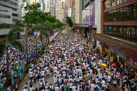 HONG KONG - June 9, 2019: Hong Kong June 9 protect with million of people on the street.のeditorial素材