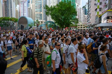 HONG KONG - June 9, 2019: Hong Kong June 9 protect with million of people on the street.のeditorial素材