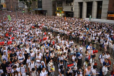 HONG KONG - June 9, 2019: Hong Kong June 9 protect with million of people on the street.のeditorial素材