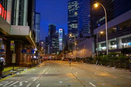 HONG KONG - June 12, 2019: Anti-Extradition Bill Protest in Hong Kong. Protestors are surrounding HK Legislative Council building to stop the bill.のeditorial素材