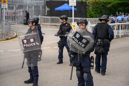 HONG KONG - June 12, 2019: Anti-Extradition Bill Protest in Hong Kong. Protestors are surrounding HK...