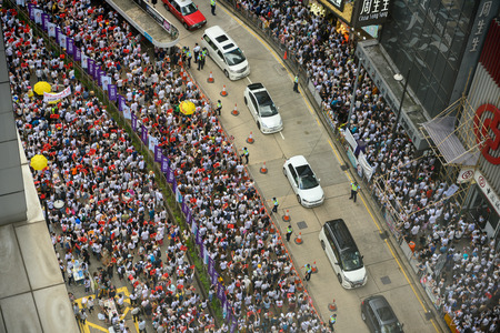 HONG KONG - June 9, 2019: Hong Kong June 9 protect with million of people on the street.のeditorial素材