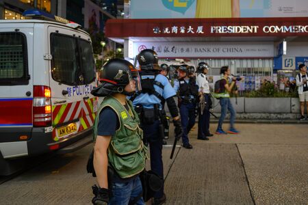 Hong Kong- July 7 2019: Hong Kong anti-extradition protests. 50,000 protesters took to the streets...