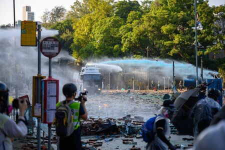 PolyU, Hong Kong - Nov 17, 2019: The first day of the Siege of PolyU.