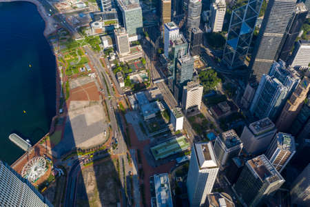 Aerial photo taken in the beautiful coastal area of Hong Kong