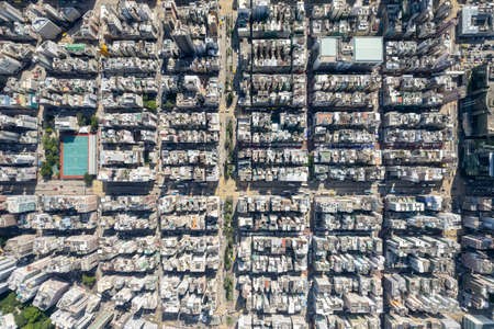 Aerial view of Sham Shui Po, Hong Kong building