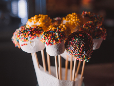 colorful cakepops on sticksの写真素材