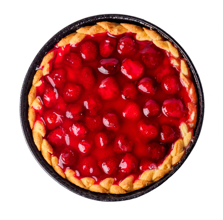 berry round pie isolated on a white background.の写真素材