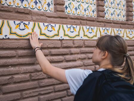 BARCELONA, SPAIN - SEPTEMBER 21: Territory of unique architectural complex Poble Espanyol the Spanish village on September 21, 2017.のeditorial素材