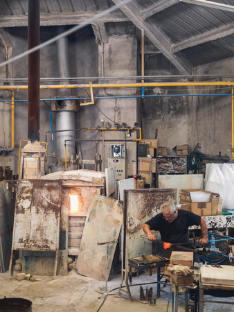 BARCELONA, SPAIN - SEPTEMBER 21: Foundry in Poble Espanyol the Spanish village on September 21, 2017.のeditorial素材