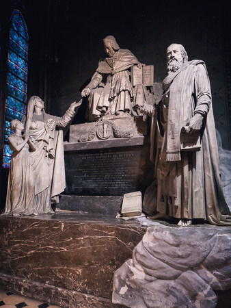 Paris, France - January 20, 2017: interior of the cathedral of Notre Dame in Paris, France.のeditorial素材