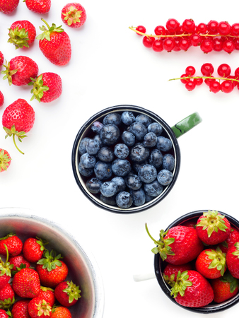 Seamless pattern with strawberry. Tropical abstract background. Strawberry on the white background.の写真素材
