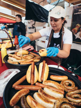 KAZAN, RUSSIA - MAY 19, 2018. Open Food Market - street food festival on Spartacus factory.のeditorial素材