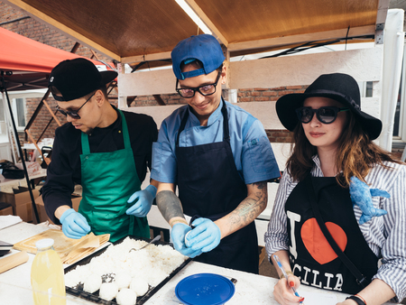 KAZAN, RUSSIA - MAY 19, 2018. Open Food Market - street food festival on Spartacus factory.のeditorial素材