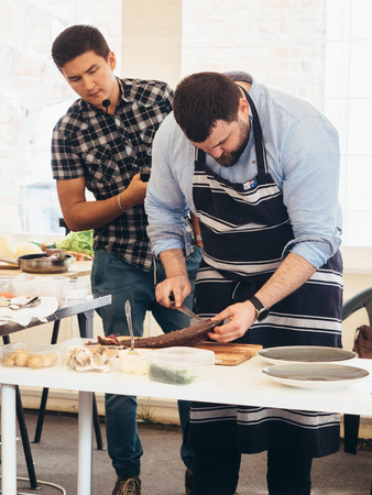 KAZAN, RUSSIA - MAY 19, 2018. Open Food Market - street food festival on Spartacus factory.のeditorial素材