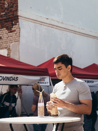 KAZAN, RUSSIA - MAY 19, 2018. Open Food Market - street food festival on Spartacus factory.のeditorial素材