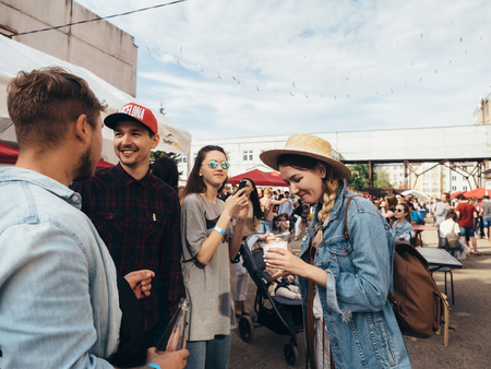 KAZAN, RUSSIA - MAY 19, 2018. Open Food Market - street food festival on Spartacus factory.のeditorial素材