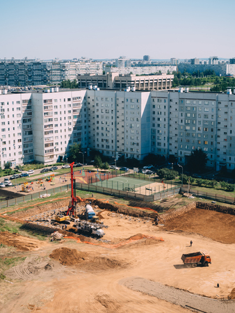 Site construction of new tall buildings in the city.の写真素材