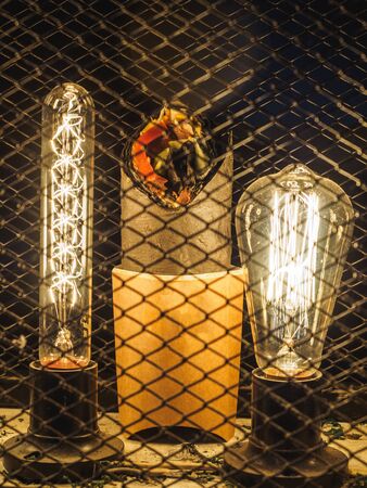 Shawarma roll with black pita on the jail.の写真素材