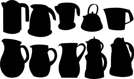 collection of carafe silhouette  のイラスト素材