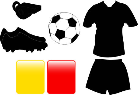 soccer equipment collection  のイラスト素材
