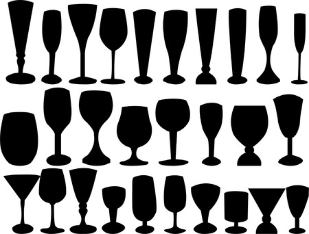 glass collection silhouette のイラスト素材