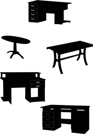 tables collection silhouettesのイラスト素材