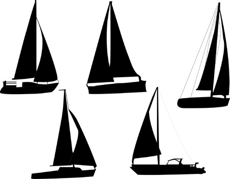 sail boats silhouette のイラスト素材
