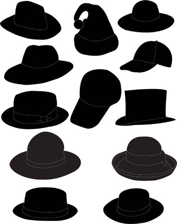 collection of hats のイラスト素材