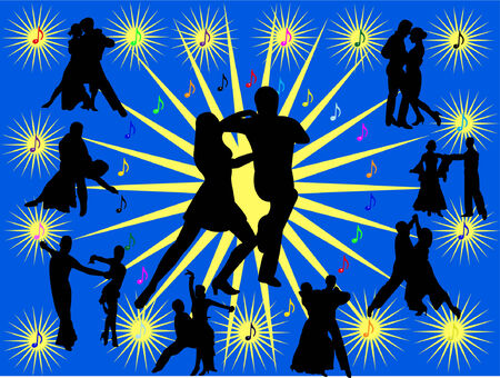 background with people dancing のイラスト素材