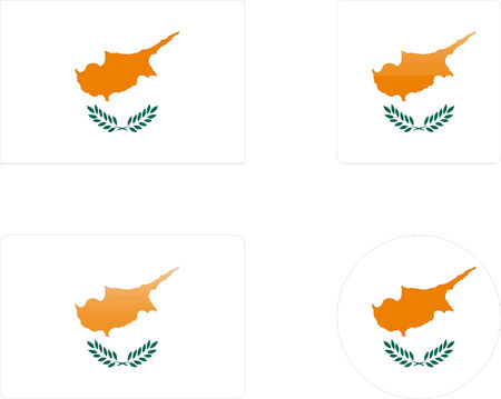 cyprus flag &amp, buttons collection のイラスト素材