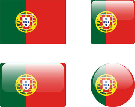 portugal flag &amp, buttons collection のイラスト素材
