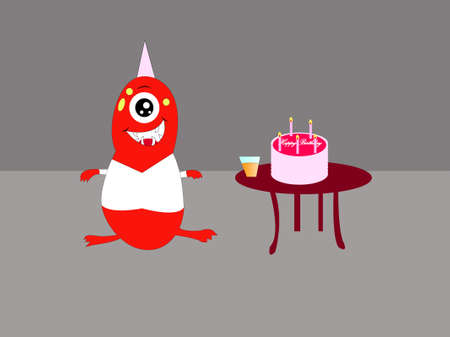 happy monster - vectorのイラスト素材