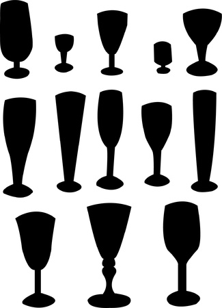 Collection of glass silhouette のイラスト素材