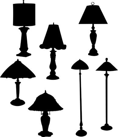 Lamp silhouette collection のイラスト素材