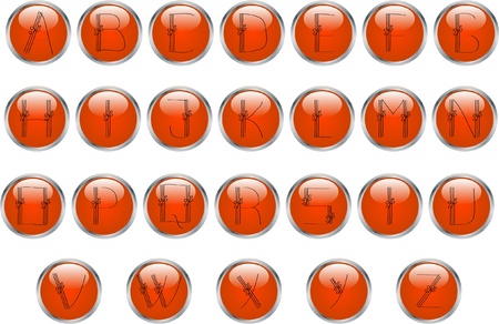 Alphabet buttons collection - vectorのイラスト素材