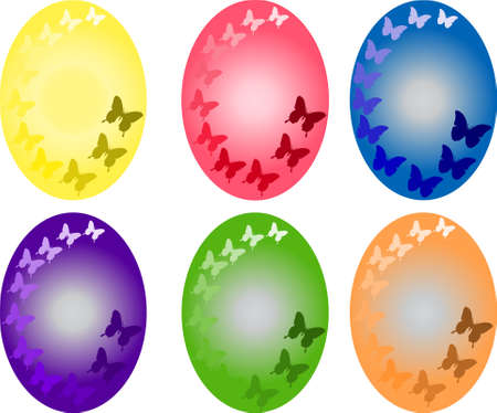 easter eggs with butterfly - vectorのイラスト素材
