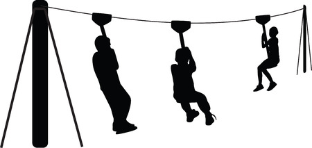 kids playing silhouette vectorのイラスト素材