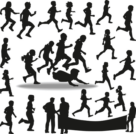kids as runnersのイラスト素材