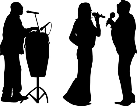 singer and drummerのイラスト素材